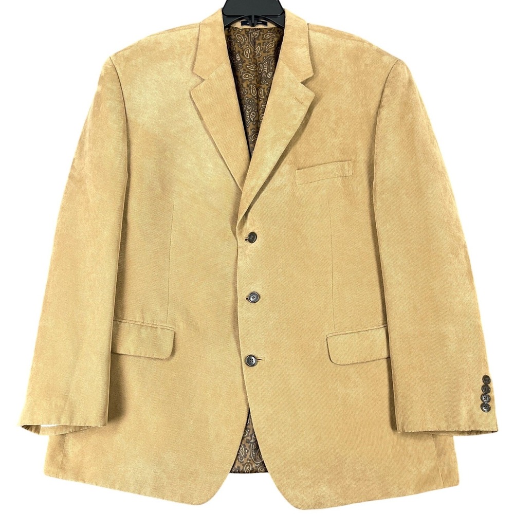 Ralph Lauren Corduroy Blazer Mens 50 Paisley Lining 3 Button Sport Coat Business